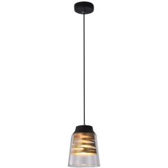 Candellux Fresno lampada sospesa 1x60 W nero-trasparente-oro 31-78384