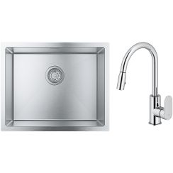Set lavello in acciaio Grohe K700 31726SD0, rubinetto da cucina Oltens Lista 35202100
