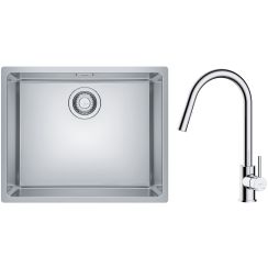 Set lavello in acciaio Franke Maris 122.0525.271, rubinetto da cucina Oltens Litla 35204100