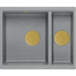 Quadron Logan lavello graniteq 55x46 cm grigio/grafite/inox HCQL5646U5-G1_U