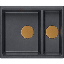 Quadron Logan lavello graniteq 55x46 cm nero-grigio/grafite/inox HCQL5646U8-C1_U