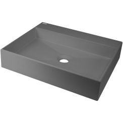 Deante Correo lavabo 50x40 cm rettangolare da appoggio antracite CQR_TU5S