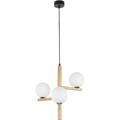 TK Lighting Estera Wood lampada sospesa 3x6 W bianco-legno 6799