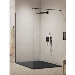 New Trendy New Modus Black parete doccia walk-in 120 cm nero opaca/vetro trasparente EXK-5540
