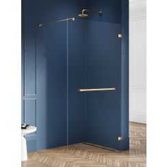 New Trendy Avexa Gold Brushed parete doccia walk-in 50 cm oro spazzolata/vetro trasparente EXK-7022