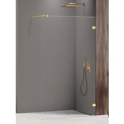 New Trendy Avexa Gold Shine parete doccia walk-in 140 cm oro lucida/vetro trasparente EXK-7053
