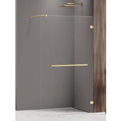 New Trendy Avexa Gold Shine parete doccia walk-in 120 cm oro lucida/vetro trasparente EXK-7083