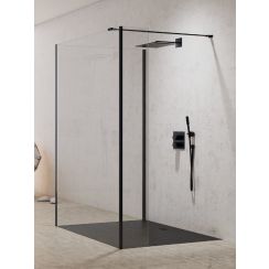 New Trendy New Modus Black parete doccia walk-in 130 cm nero opaca/vetro trasparente EXK-5594