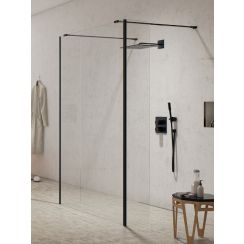 New Trendy New Modus Black parete doccia walk-in 130 cm nero opaca/vetro trasparente EXK-5609