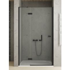 New Trendy Reflexa Black porta doccia 80 cm a battente nero opaca/vetro trasparente EXK-4898