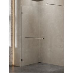 New Trendy Avexa Gunmetal Brushed parete doccia walk-in 140 cm spazzolata/vetro trasparente EXK-7119