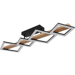 Globo Lighting Dustin lampada da soffitto 4x35 W nero-legno 67288D2
