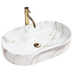Rea Nadia lavabo 61x38.5 cm ovale da appoggio lucida REA-U6506
