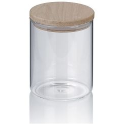 Kela Amelie contenitore portaoggetti 10x10x13 cm trasparente-beige 11955