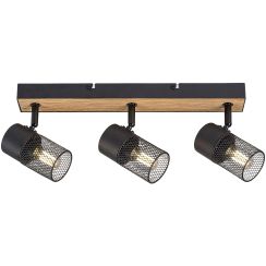Rabalux Metta lampada da soffitto 3x14 W nero-legno 71153