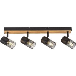 Rabalux Metta lampada da soffitto 4x14 W nero-legno 71154
