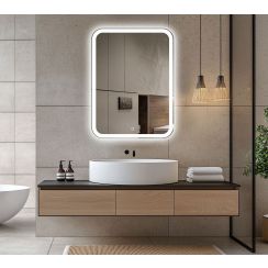 Venti Prima specchio 60x80 cm rettangolare con illuminazione argento 5907722357915