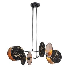 Emibig Motif lampada sospesa 4x10 W nero-oro 1327/4