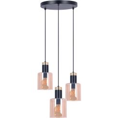 Kaja Alto lampada sospesa 3x40 W nero-oro-ambra K-5257