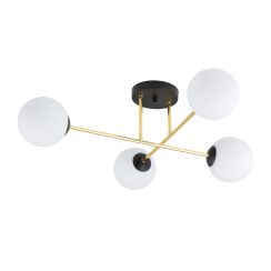 Emibig Magnum lampada da soffitto 4x10 W nero-oro 1233/4