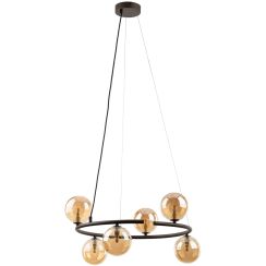 TK Lighting Anabelle lampada sospesa 6x6 W marrone-ambra 6571