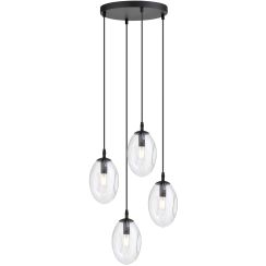 Emibig Astral lampada sospesa 4x10 W nero-trasparente 1265/4PREM