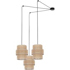 TK Lighting Calisto lampada sospesa 3x15 W nero-beige 5403