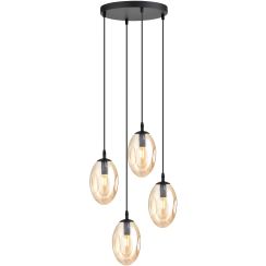 Emibig Astral lampada sospesa 4x10 W nero 1267/4PREM