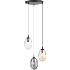 Emibig Astral lampada sospesa 3x10 W nero-fumé 1268/3PREM