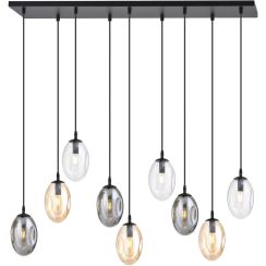 Emibig Astral lampada sospesa x10 W nero-trasparente-fumé 1268/9M1