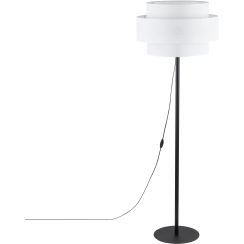 TK Lighting Calisto lampada da terra 1x15 W bianco-nero 5894