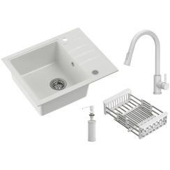 Quadron Comfort 116 lavello con rubinetto e accessori bianco/bianco HCQP6250BIK_3673500WHM