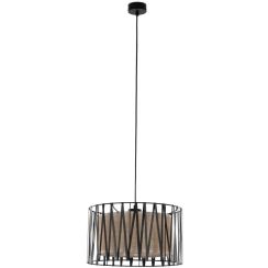 TK Lighting Harmony lampada sospesa 1x15 W nero-marrone 4562
