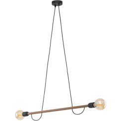 TK Lighting Helix lampada sospesa 2x15 W nero-legno 4948