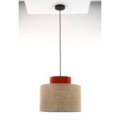 TK Lighting Duo lampada sospesa 1x15 W nero-marrone 2785