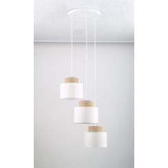 TK Lighting Duo lampada sospesa 3x15 W bianco 2594
