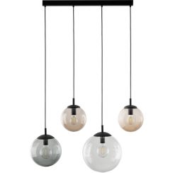 TK Lighting Esme lampada sospesa 4x15 W nero-trasparente-opale-grafite 4795
