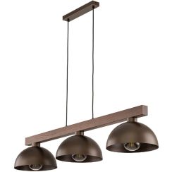 TK Lighting Oslo lampada sospesa 3x15 W legno-marrone 6299