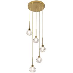 Rabalux Kassia lampada sospesa 5x5 W trasparente-oro 5396
