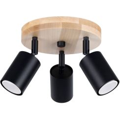 Sollux Lighting Verdo lampada da soffitto 3x10 W nero-legno SL.1292