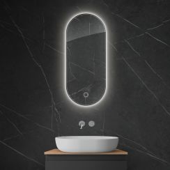 Oltens Nordlis specchio 40x90 cm ovale con illuminazione con tappetino riscaldante 64113000