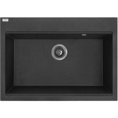 Laveo Tau lavello in granito 70x50 cm nero SBT7107