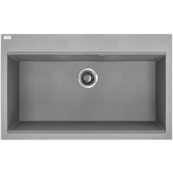 Laveo Tau lavello in granito 80x50 cm grigio/grafite/inox SBT5108