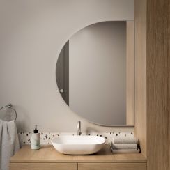 Baltica Design Tiny Border Semi Round specchio 80x50 cm argento 5904107923796