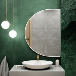 Baltica Design Tiny Border Semi Round specchio 140x70 cm bianco 5904107923482