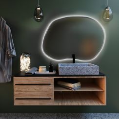 Baltica Design Bright Stain II specchio 100x72 cm con illuminazione argento 5904107919737