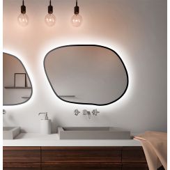 Baltica Design Bright Stain IV specchio 70x50 cm con illuminazione nero 5904107920917