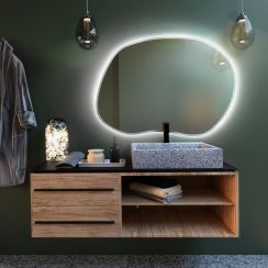 Baltica Design Bright Stain II specchio 90x64 cm con illuminazione bianco 5904107919355