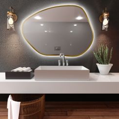 Baltica Design Bright Stain I specchio 50x36 cm con illuminazione oro 5904107919041