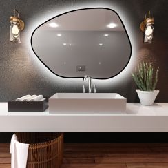 Baltica Design Bright Stain I specchio 60x43 cm con illuminazione nero 5904107918709